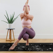 Zwart-wit Ram Zodiac Floral Yogamat