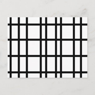 Zwart-wit rasterpatroon briefkaart