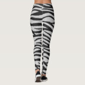 Zwart-wit Realistisch Zebra Bont Textuur Leggings (Achterkant)