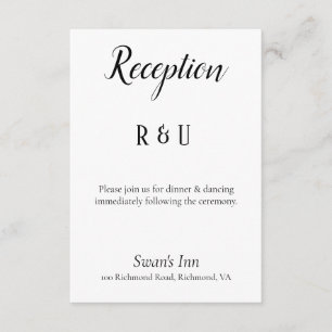 zwart-wit receptie informatiekaartje