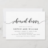 Zwart-wit Relax Script repetitie diner Kaart (Voorkant)