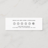 Zwart-Wit | Retro Boho Typografie Klantenkaartje (Achterkant)