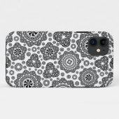 Zwart & Wit  Retro Circles Patroon Case-Mate iPhone Case (Achterkant (horizontaal))
