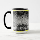 Zwart & Wit Retro DiscoBall spiegels Patroon Mok (Links)