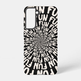 Zwart wit retro groovy leuke concentrische cirkel samsung galaxy hoesje