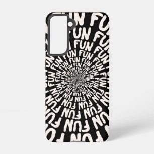 Zwart wit retro groovy leuke concentrische cirkel samsung galaxy hoesje