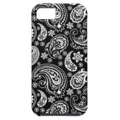 Zwart-wit Retro Paisley Ham Patroon Case-Mate iPhone Case (Achterkant)