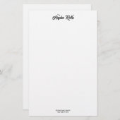 Zwart-wit Retro Script Briefpapier (Voorkant / Achterkant)