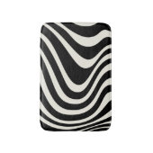 Zwart-wit retro stijl golven badmat (Voorkant Verticaal)