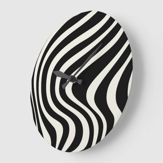 Zwart-wit retro stijl golven grote klok (Hoek)