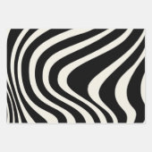 Zwart-wit retro stijl golven inpakpapier vel (Voorkant 2)