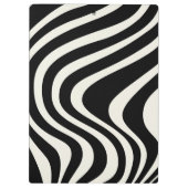 Zwart-wit retro stijl golven klembord (Achterkant)