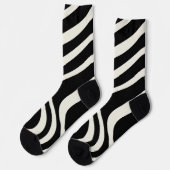 Zwart-wit retro stijl golven sokken (Links)