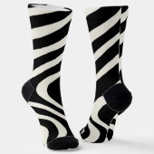 Zwart-wit retro stijl golven sokken (Gebogen)