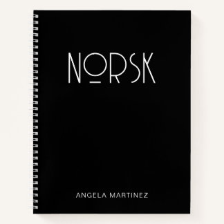 Zwart-wit retro stijl taalstudie notitieboek