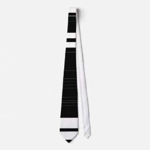 Zwart-wit Retro Striped Stropdas