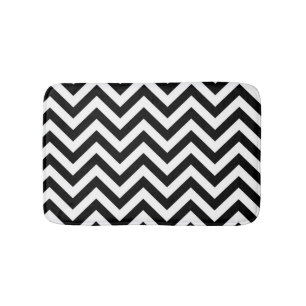 Zwart & Wit Retro Trendy Strepen Badmat