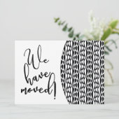 Zwart-wit Retro Wave Pattern "We hebben ons verpla Aankondiging (Staand voorkant)