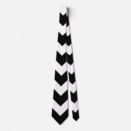 Zwart-wit reuzenmaat Chevron Stropdas (Voorkant)