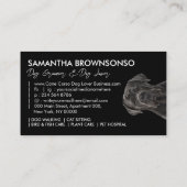 Zwart wit riet corso hond visitekaartje (Achterkant)