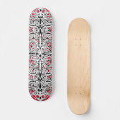 Zwart-wit Rijk Tribaal Ontwerp op rood Skateboard (Voorkant)