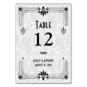 Zwart Wit Roaring 20s Art Deco Bruiloft Kaart (Voorkant)