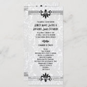 Zwart Wit Roaring 20s Art Deco Trouwprogramma Programma (Voorkant / Achterkant)