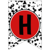 Zwart Wit Rode Boog Dalmatische Happy Birthday Par Vlaggetjes (Tweede vlag)