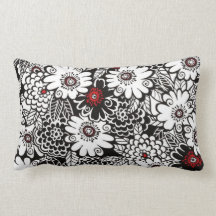 Zwart/wit/Rode Floral