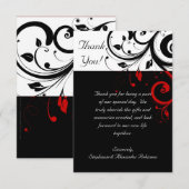 Zwart/Wit/Rode Omgekeerde Spiraal Bedankbriefkaart Bedankkaart (Voorkant / Achterkant)