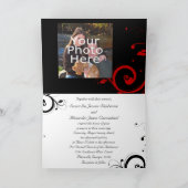 Zwart + wit rode werveling gevouwen bruiloft uitno (Binnen)