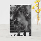 Zwart-wit Rodeo Bronco Wenskaart Kaart (Gele Bloem)