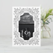 Zwart & Wit Romantisch Gotisch Foto Save The Date (Staand voorkant)