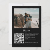 Zwart-wit romantische gothic alles in één bruiloft kaart (Achterkant)