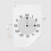 Zwart-wit Romeinse cijfers Klok Golfhanddoek (Insitu)