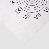 Zwart-wit Romeinse klok Tissuepapier (Detail)