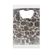 Zwart-wit, rond abstract design kredietkaart flessenopener (Achterkant)