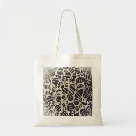 Zwart-wit, rond abstract design tote bag (Voorkant)