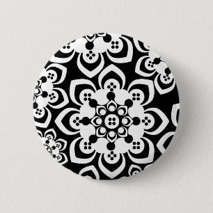 zwart-wit ronde button 5,7 cm