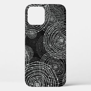 Zwart Wit: Ronde vormen naadloos. iPhone 12 Hoesje