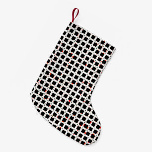 Zwart wit rood Abstract patroon afbeelding Kleine Kerstsok