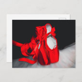 Zwart, wit, rood ballet briefkaart (Voorkant / Achterkant)