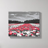 Zwart Wit Rood Bloem Canvas Afdruk (Voorkant)