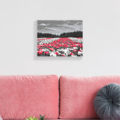 Zwart Wit Rood Bloem Canvas Afdruk (Insitu (Woonkamer))