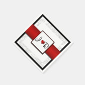 Zwart Wit Rood Boheemse Chique Trouwservetten Servet (Hoek)