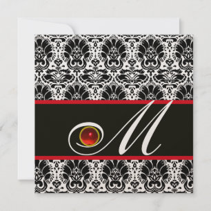 ZWART WIT ROOD CHAMPAGNE DAMAST MONOGRAM Robijn Kaart