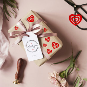 Zwart Wit Rood Eenvoudig Minimalistisch Liefde Val Cadeaulabel