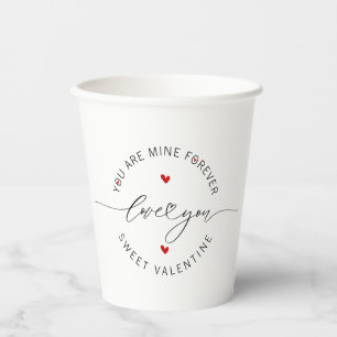 Zwart Wit Rood Eenvoudig Minimalistisch Liefde Val Papieren Bekers