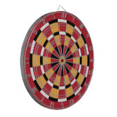 Zwart wit rood en geel dartboard dartbord (Voorkant Links)
