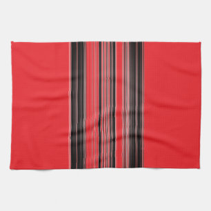 Zwart wit rood gestreept patroon theedoek